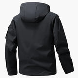 Men's Hooded Jacket with Zipper and Pockets