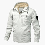 Men's Hooded Jacket with Zipper and Pockets