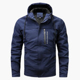 Men's Hooded Jacket with Zipper and Pockets