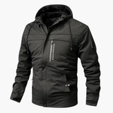 Men's Hooded Jacket with Zipper and Pockets