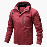 Men's Hooded Jacket with Zipper and Pockets
