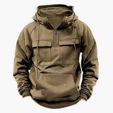 Men's Hoodie with Half-Zip and Front Pockets
