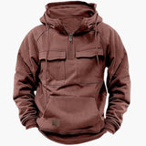 Men's Hoodie with Half-Zip and Front Pockets