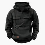 Men's Hoodie with Half Zip and Chest Pockets