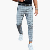 Men's Checked Trousers with Side Pockets
