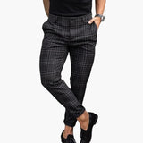 Men's Checked Trousers with Side Pockets