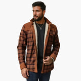 Men's Checked Jacket with Button Placket and Pockets
