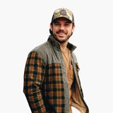 Men's Checked Jacket with Button Placket and Pockets