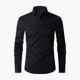 Men's Long Sleeve Shirt with Collar and Button Placket