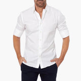 Men's Long Sleeve Shirt with Zipper and Straight Hem