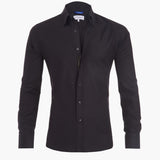 Men's Long Sleeve Shirt with Zipper and Straight Hem