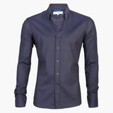 Men's Long Sleeve Shirt with Zipper and Straight Hem