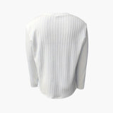 Men's Long Sleeve Shirt with Round Neck and Ribbed Structure