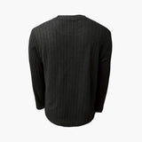 Men's Long Sleeve Shirt with Round Neck and Ribbed Structure
