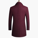 Men's Long Coat with Button Closure