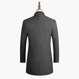 Men's Long Coat with Button Closure