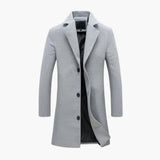 Men's Coat with Notched Collar and Button Closure