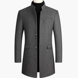 Men's Coat with Lapel Collar and Long Sleeves