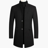 Men's Coat with Lapel Collar and Long Sleeves