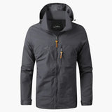 Men's Outdoor Jacket with Hood and Zipper Pockets