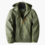 Men's Outdoor Jacket with Hood and Zipper Pockets