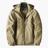 Men's Outdoor Jacket with Hood and Zipper Pockets