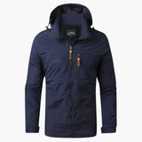 Men's Outdoor Jacket with Hood and Zipper Pockets