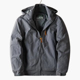 Men's Outdoor Jacket with Hood and Zipper Pockets
