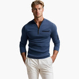 Men's Pullover with Half-Zip and Sleeve Pocket