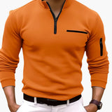Men's Pullover with Half-Zip and Sleeve Pocket