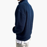Men's Pullover with Half Zip and Ribbed Knit