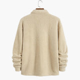 Men's Sweater with Polo Collar and Pocket