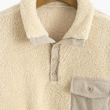 Men's Sweater with Polo Collar and Pocket