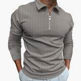 Men's Ribbed Knit Sweater with Collar