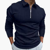 Men's Ribbed Knit Sweater with Collar