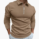 Men's Ribbed Knit Sweater with Collar