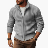 Men's Ribbed Sweater with Zipper