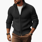 Men's Ribbed Sweater with Zipper