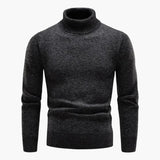 Men's Turtleneck Sweater with Ribbed Cuffs