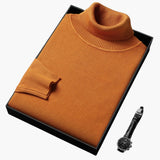 Men's Turtleneck Sweater with Long Sleeves and Ribbed Hem