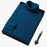 Men's Turtleneck Sweater with Long Sleeves and Ribbed Hem
