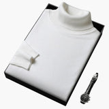 Men's Turtleneck Sweater with Long Sleeves and Ribbed Hem
