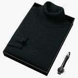 Men's Turtleneck Sweater with Long Sleeves and Ribbed Hem