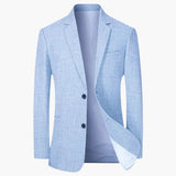Men's Blazer with Notched Lapel and Two-Button Closure