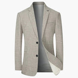 Men's Blazer with Notched Lapel and Two-Button Closure