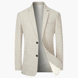 Men's Blazer with Notched Lapel and Two-Button Closure