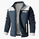 Men's Quilted Jacket with Snap Button Closure
