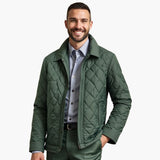 Men's Quilted Jacket with Lapel Collar