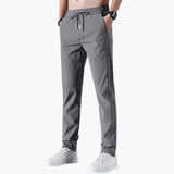 Men's Stretch Trousers with Waistband and Straight Leg