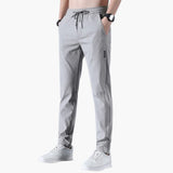 Men's Stretch Trousers with Waistband and Straight Leg